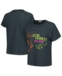 Women's Daydreamer Black Distressed Bob Marley Soul Rebel Reverse Girlfriend T-shirt