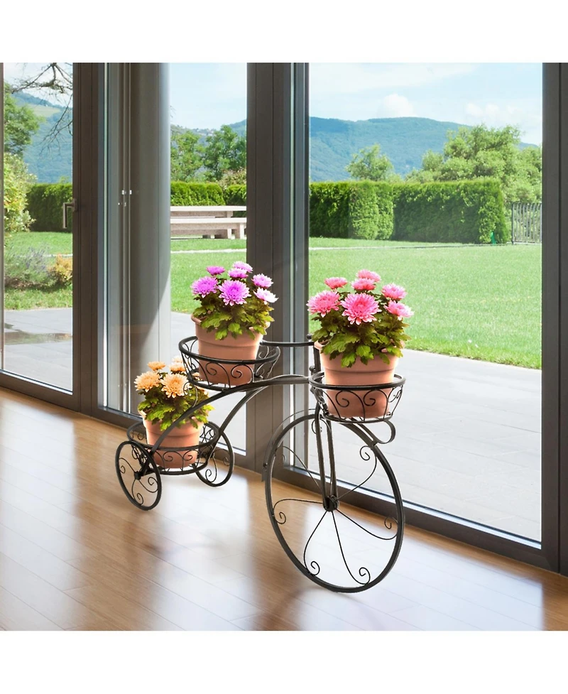 Sorbus Flower Cart Pot Display Rack - Bronze