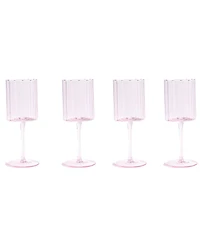 Jeanne Fitz Scalloped Rim Fluted Wine Glasses, Set of 4