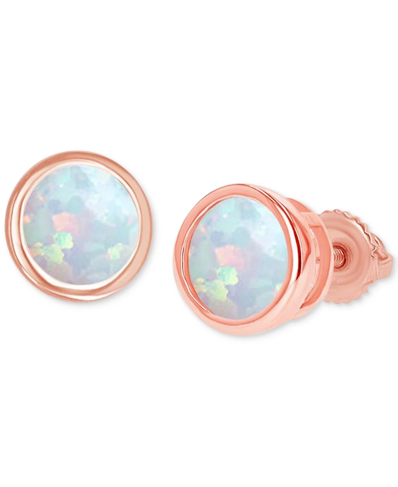 Lab-Grown Opal Bezel-Set Solitaire Stud Earrings (1/3 ct. t.w.)
