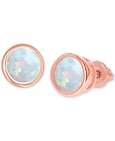 Lab-Grown Opal Bezel-Set Solitaire Stud Earrings (1/3 ct. t.w.)