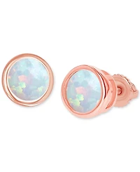 Lab-Grown Opal Bezel-Set Solitaire Stud Earrings (1/3 ct. t.w.)