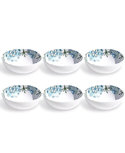 Abode Homewares Hana Ikat 7" Cereal Bowls 34 oz, Set of 6, Service for 6