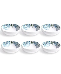 Abode Homewares Hana Ikat 7" Cereal Bowls 34 oz, Set of 6, Service for 6