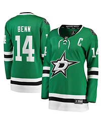Women's Fanatics Jamie Benn Kelly Green Dallas Stars Captain Patch Home Breakaway Player Jersey