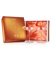 The Wine Savant Ribbed Eve Martini and Champagne Coupe Cocktail Glasses, Set of 2