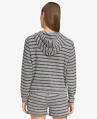 Andrew Marc Sport Women's Heritage Striped Lace-Up Hoodie