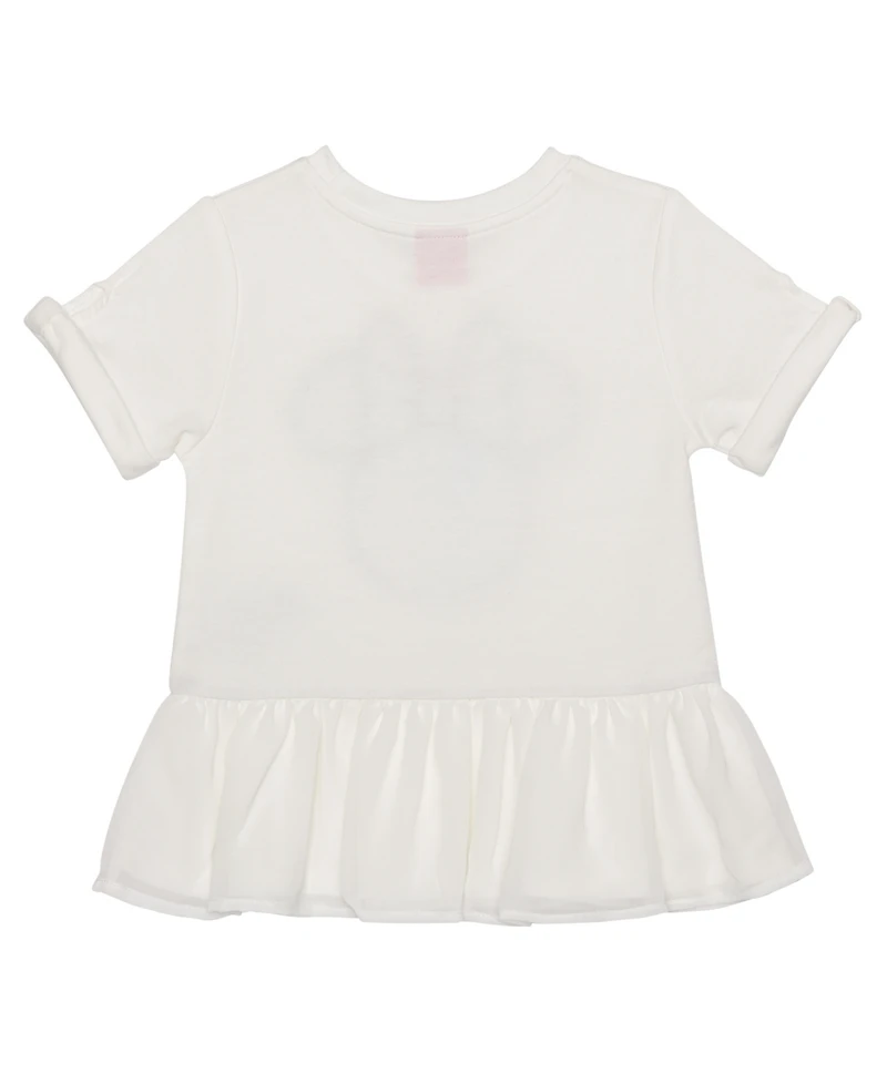 Disney Little Girls Minnie Head Bow Short Sleeve Top and Leggings, 2 Piece Set