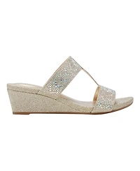 Bandolino Women's Iluvit Embellished T-Strap Wedge Sandals