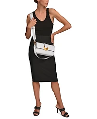 Donna Karan New York Valley Stream Leather Buckle Shoulder with Removable Strap