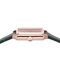 Salvatore Ferragamo Women's Swiss Green Leather Strap Watch 27x34mm