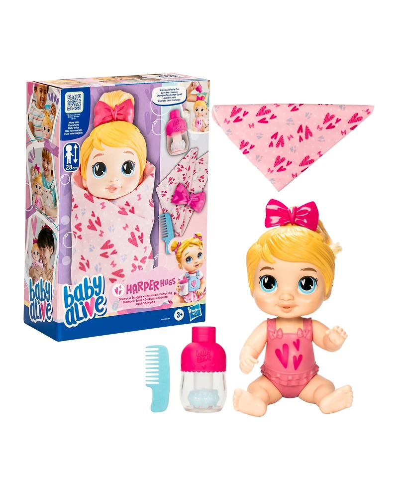 Baby Alive Shampoo Snuggle Harper Hugs Doll Playset