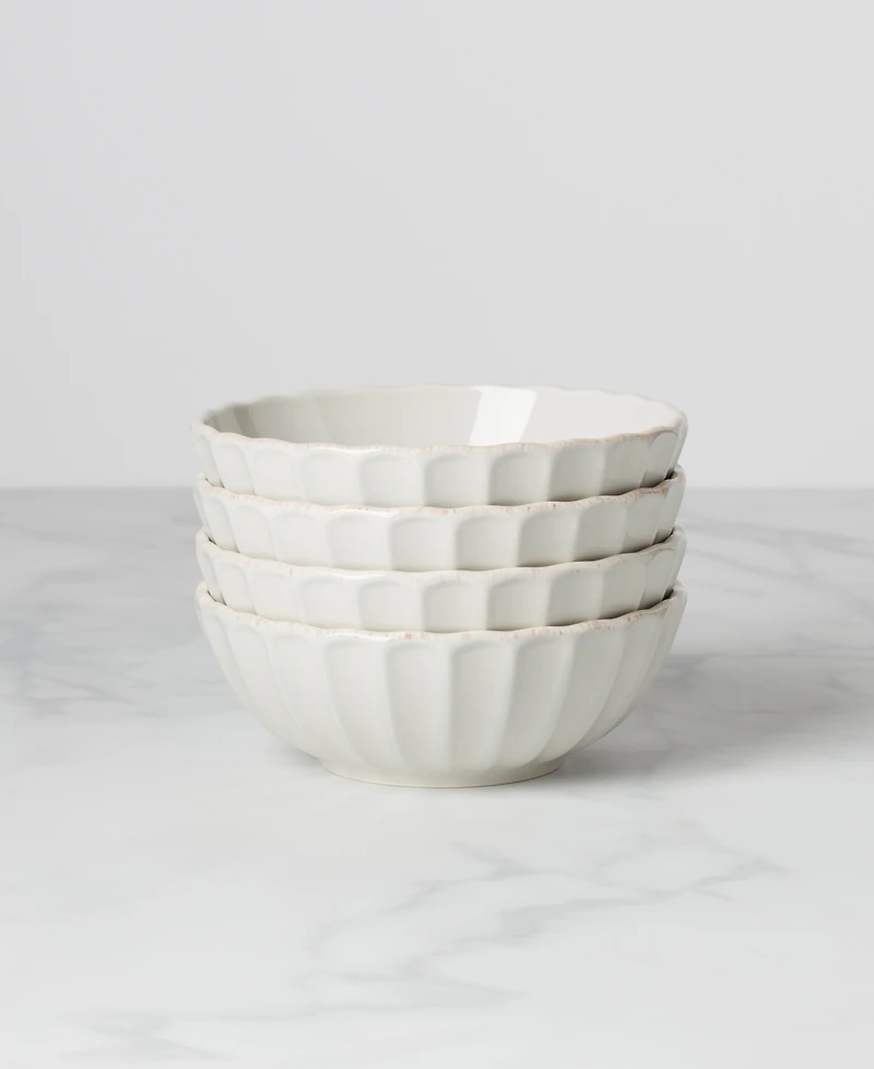 Lenox French Perle Scallop Bowls, Set of 4