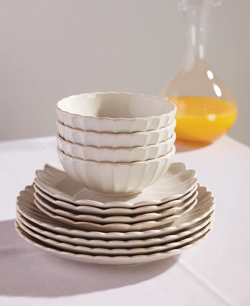 Lenox French Perle Scallop Dinner Plates, Set of 4