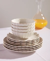 Lenox French Perle Scallop Dinner Plates, Set of 4
