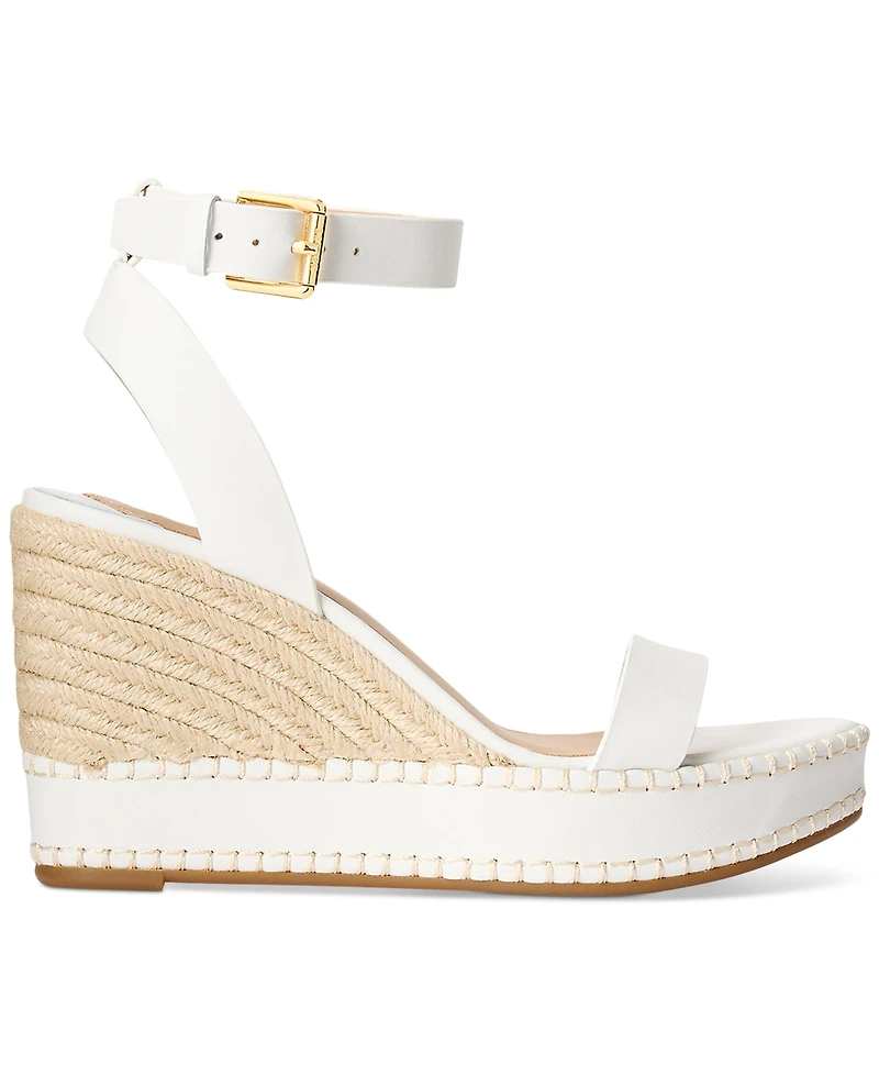 Lauren Ralph Women's Hilarie Ankle-Strap Espadrille Platform Wedge Sandals
