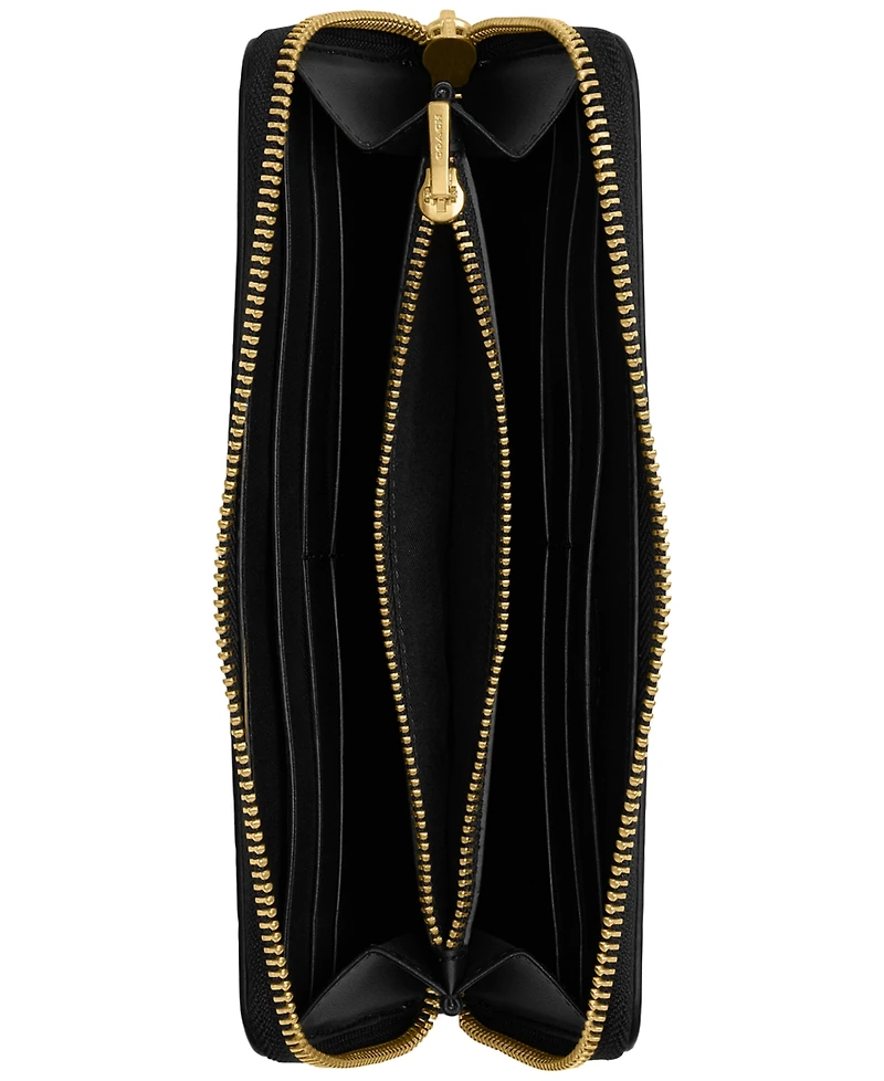 Coach Slim Accordion Leather Zip-Around Wallet