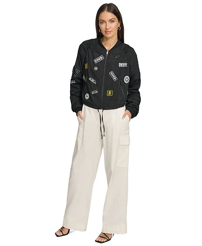 Dkny Women's Logo Bomber Jacket