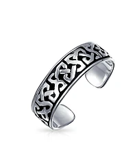 Bling Jewelry Pinky Midi Celtic Trinity Band Toe Ring Oxidized Silver Sterling Adjustable