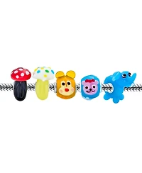 Bling Jewelry 3D Cartoon Fairy Tale Story Book Lamp Work Glass Mushrooms Elephant Stuff Animal Teddy Bear Charm Bead Fits European Charm Bracelet Ster