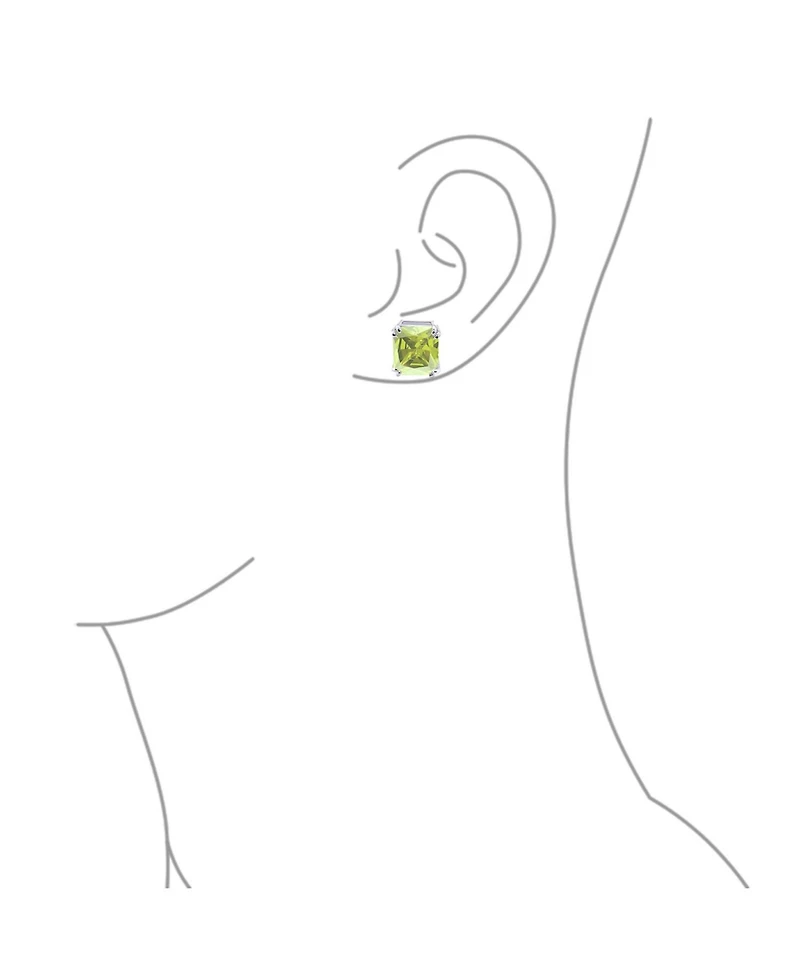 Bling Jewelry Rectangle Shape Statement 7CT Emerald Cut Cz Solitaire Clip On Stud Earrings Rhodium Plated Brass Non Pierced 14MM x 12MM