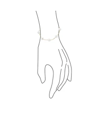 Bling Jewelry Tin Cup White Freshwater Cultured 7MM Pearl Chain Station Pearls Bracelet .925 Sterling Silver