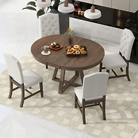 Streamdale Retro 5-Piece Dining Set with Round Table and Chairs