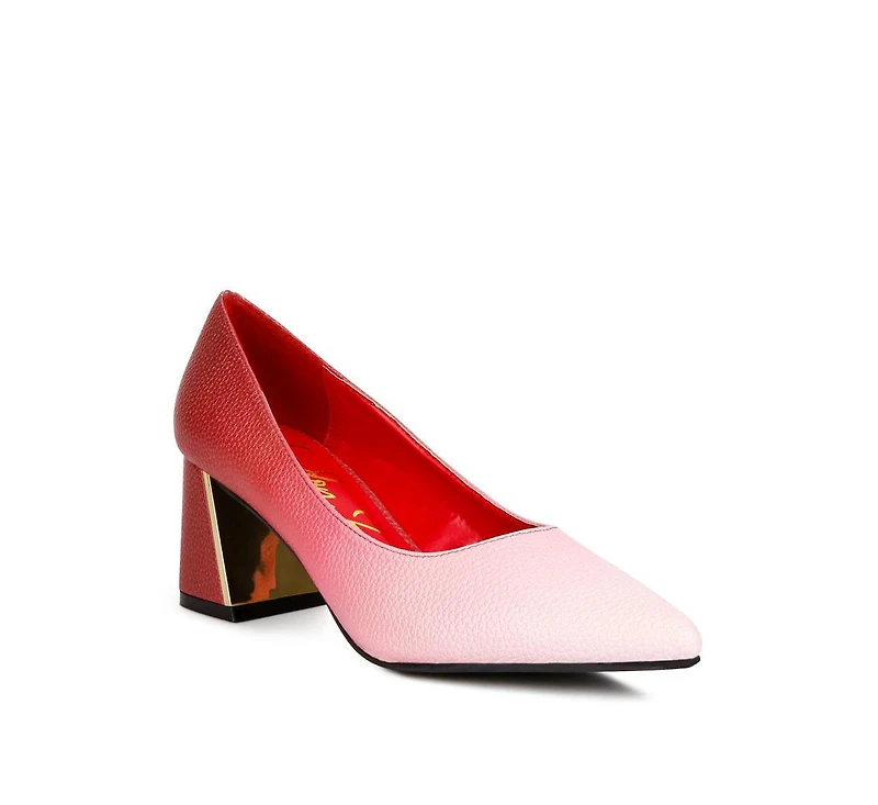 Women's Harlow metallic accent block heel pumps