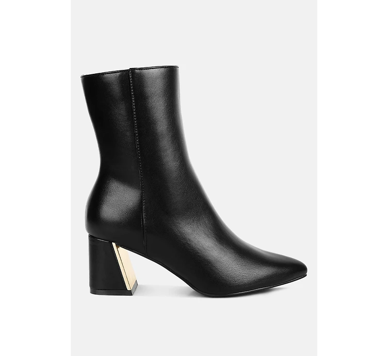 London Rag Women's Kaira Metallic Accent Heel High Ankle Boots