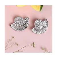 Sohi Women's Embellished Fan Drop Earrings