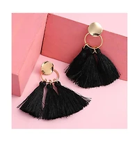 Sohi Women's Gold Tassel Drop Earrings