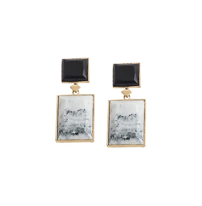 Sohi Women's Stone Drop Earrings