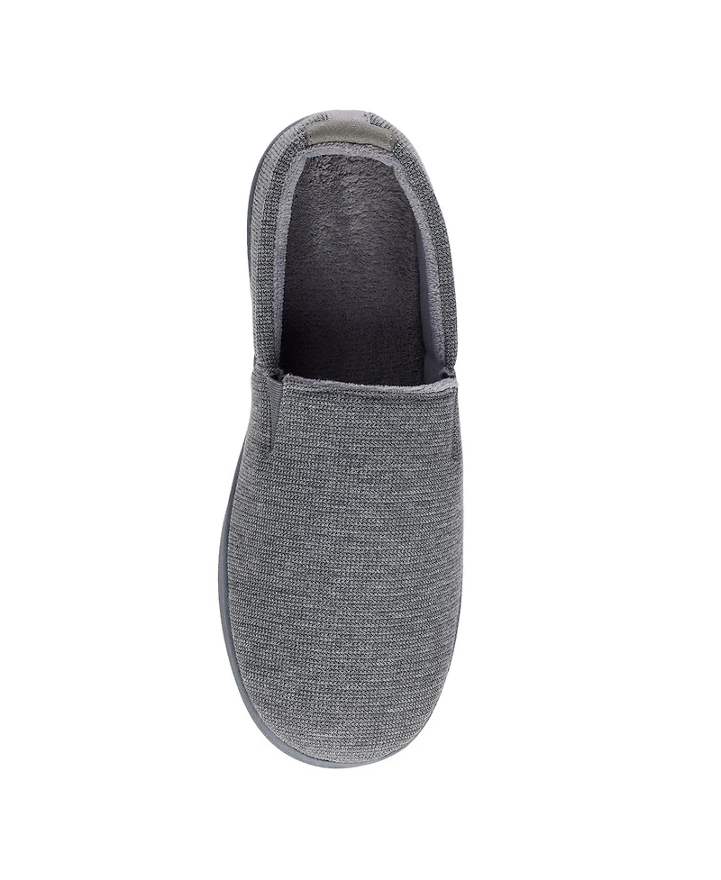Isotoner Men's Textured Knit Kai Closed Back Slippers with Gel-Infused Memory Foam