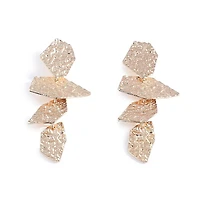 Sohi Women's Gold Dented Drop Earrings