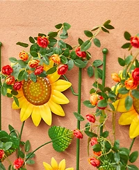 Glitzhome 48" H Metal Sunflowers Garden Trellis, Garden Stakes