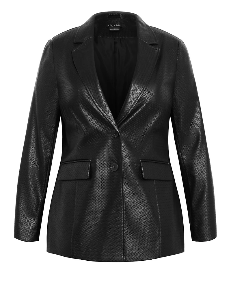City Chic Plus Size Fallon Faux Leather Jacket