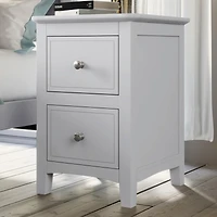 Streamdale 2 Drawers Solid Wood Nightstand End Table