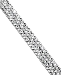 Blackjack Men's Black Cubic Zirconia Hexagon Set Multirow Link Bracelet (Also in White Cubic Zirconia)