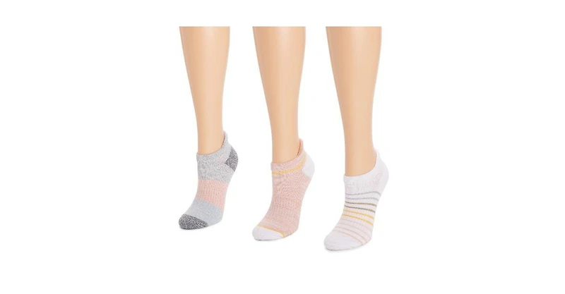 Muk Luks Women's 3 Pack Nylon Compression Ankle Socks