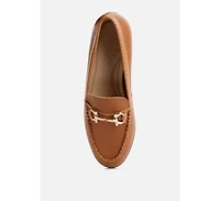 Holda Womens Horsebit Embellished Loafers With Stitch Detail
