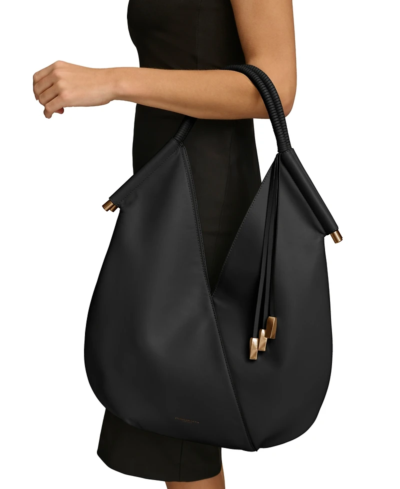 Donna Karan New York Baldwin Large Shoulder with Leather Wrapped Rounded Handle