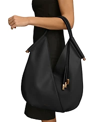 Donna Karan New York Baldwin Large Shoulder with Leather Wrapped Rounded Handle