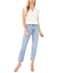 Vince Camuto Women's Embellished V-Neck Cap Sleeve Top