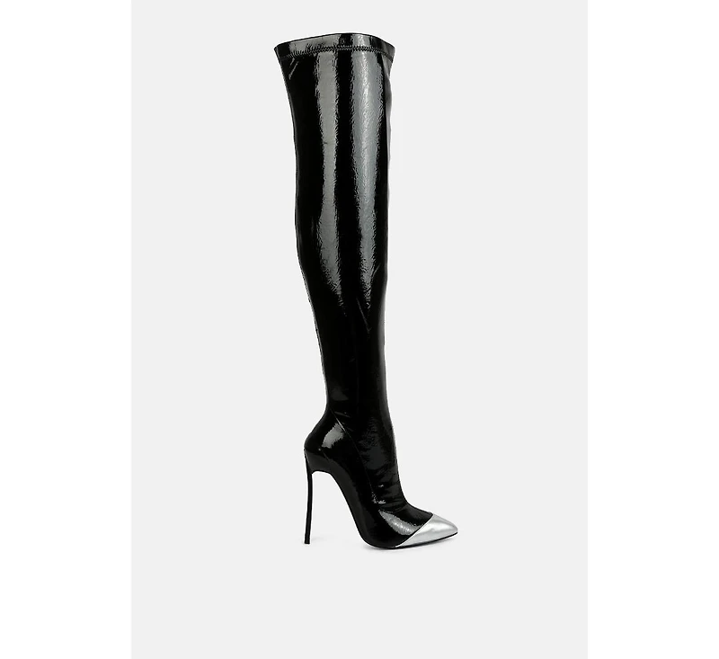 Chimes High Heel Patent Long Boots