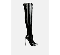 Chimes High Heel Patent Long Boots