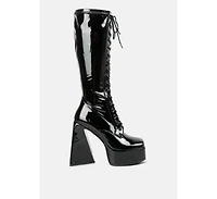 Snowflakes High Platform Calf Boots