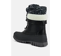Delphine knitted collar lace up boots