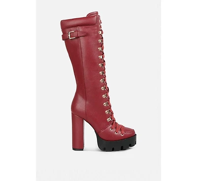 London Rag Magnolia Cushion Collared Lace Up Boots Women