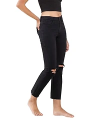 Vervet Women's High Rise Raw Hem Straight Jeans