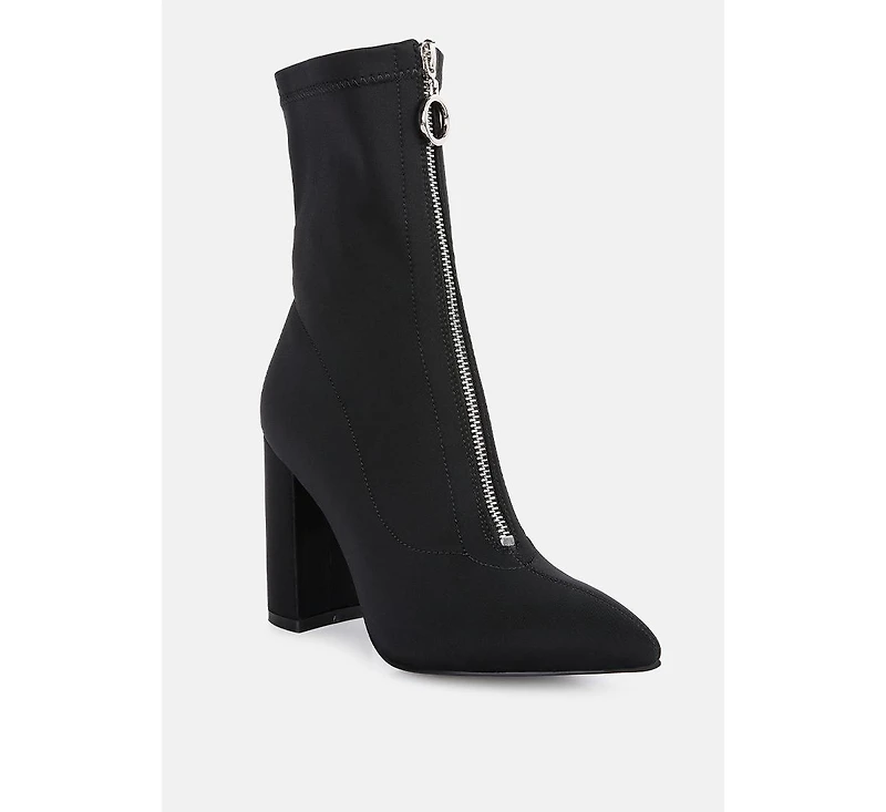 bobbettes block heeled microfiber boot